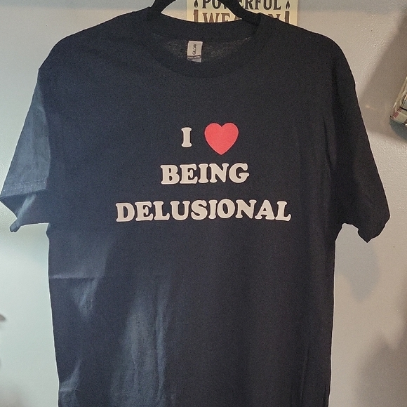 Gildan Tops - Gildan Black 'I Love Being Delusional' T-Shirt